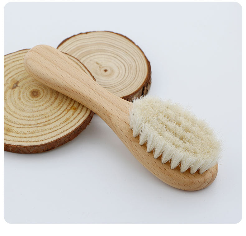🤍 Kindra GentleTouch™ – Baby Wooden Brush & Comb Set