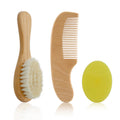 🤍 Kindra GentleTouch™ – Baby Wooden Brush & Comb Set