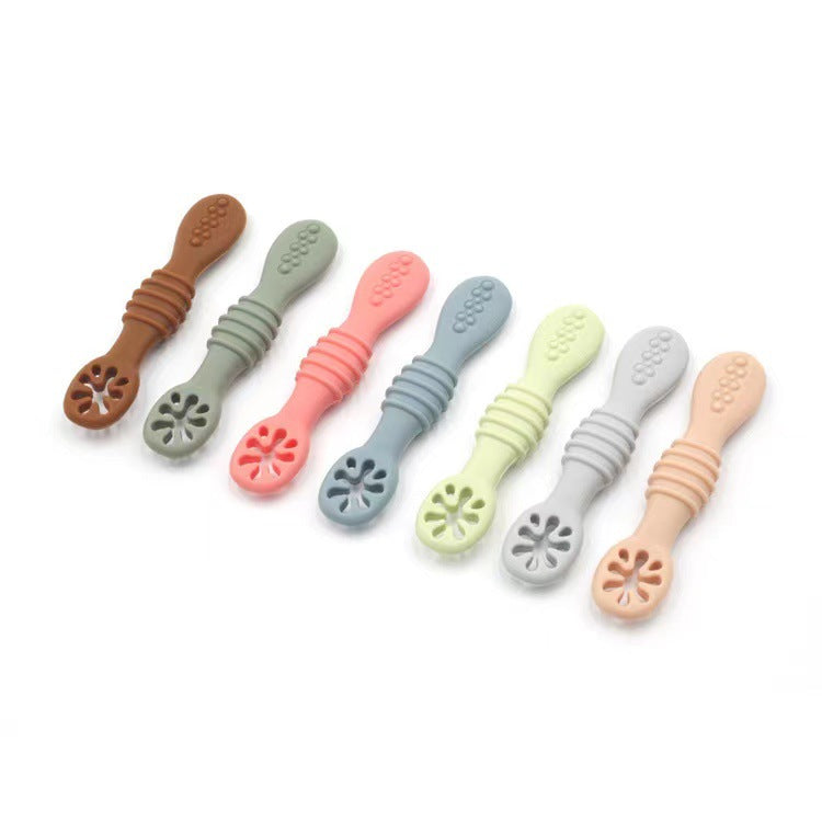 🥄 Kindra SoftStart™ – Silicone Baby Rice Paste Spoon Set