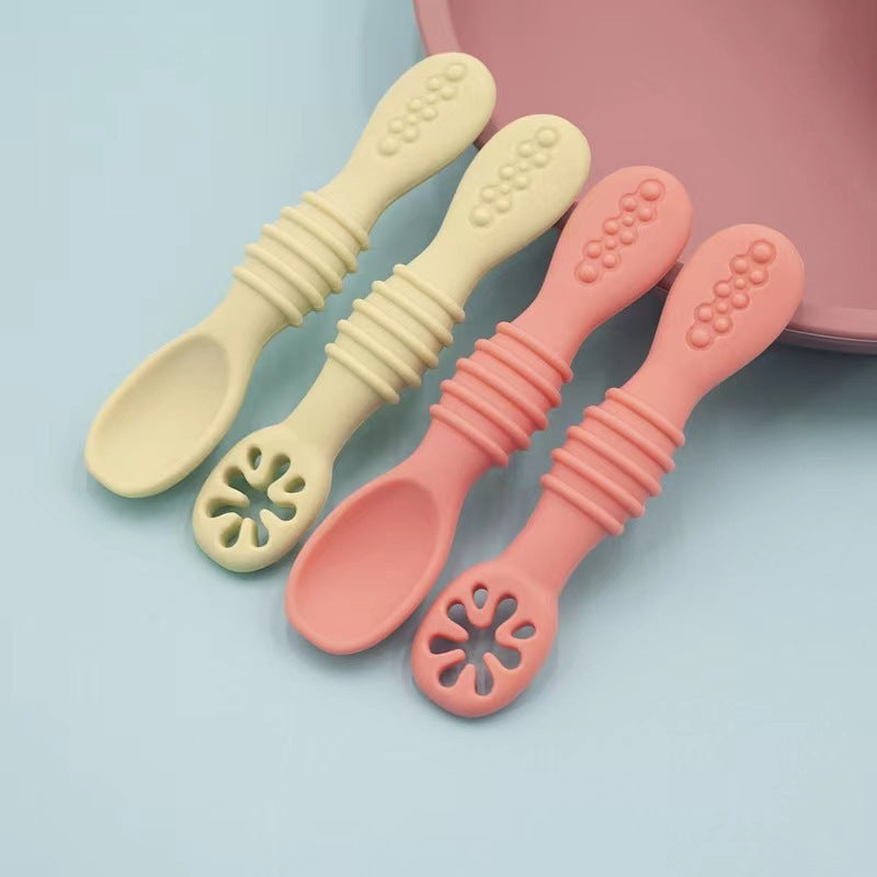 🥄 Kindra SoftStart™ – Silicone Baby Rice Paste Spoon Set