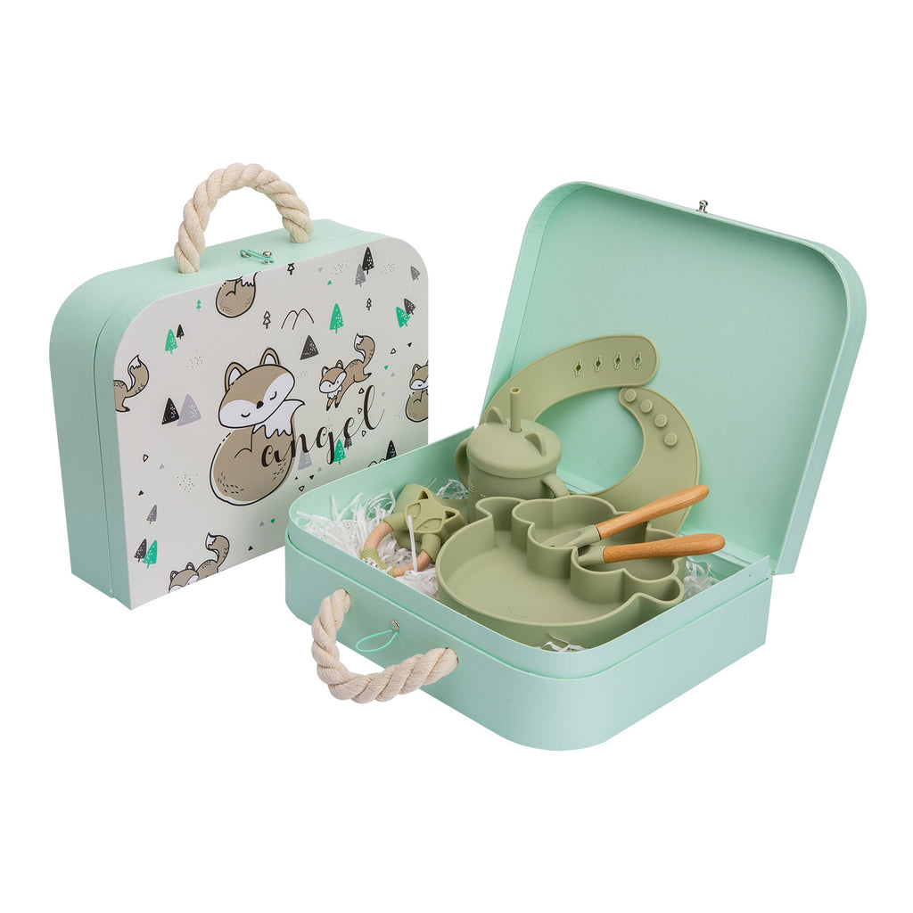 🍼 Kindra LittleFeast™ – Baby Silicone Tableware Gift Set