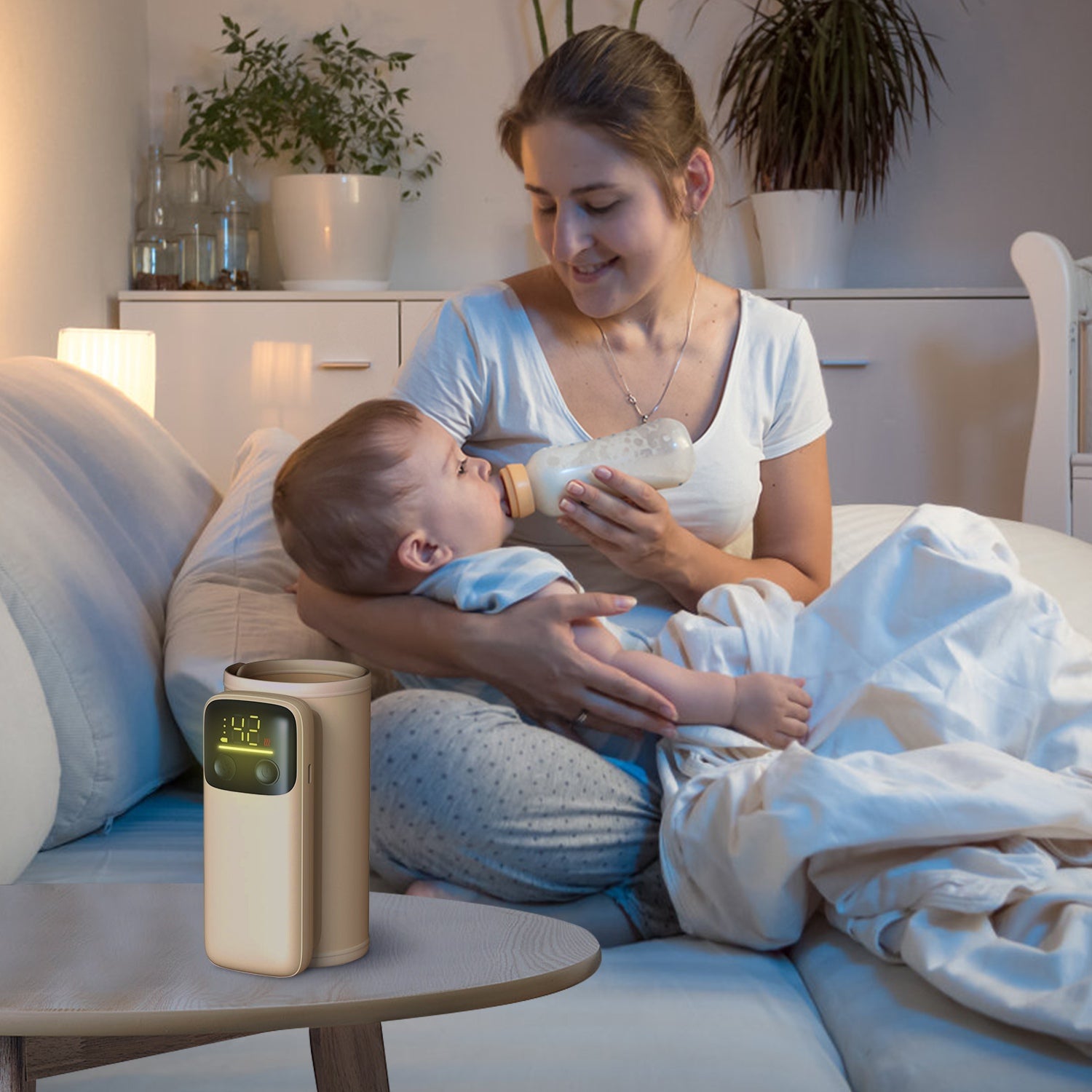 🍼 Kindra WarmGo™ – Portable Bottle Warmer (6 Heating Levels)