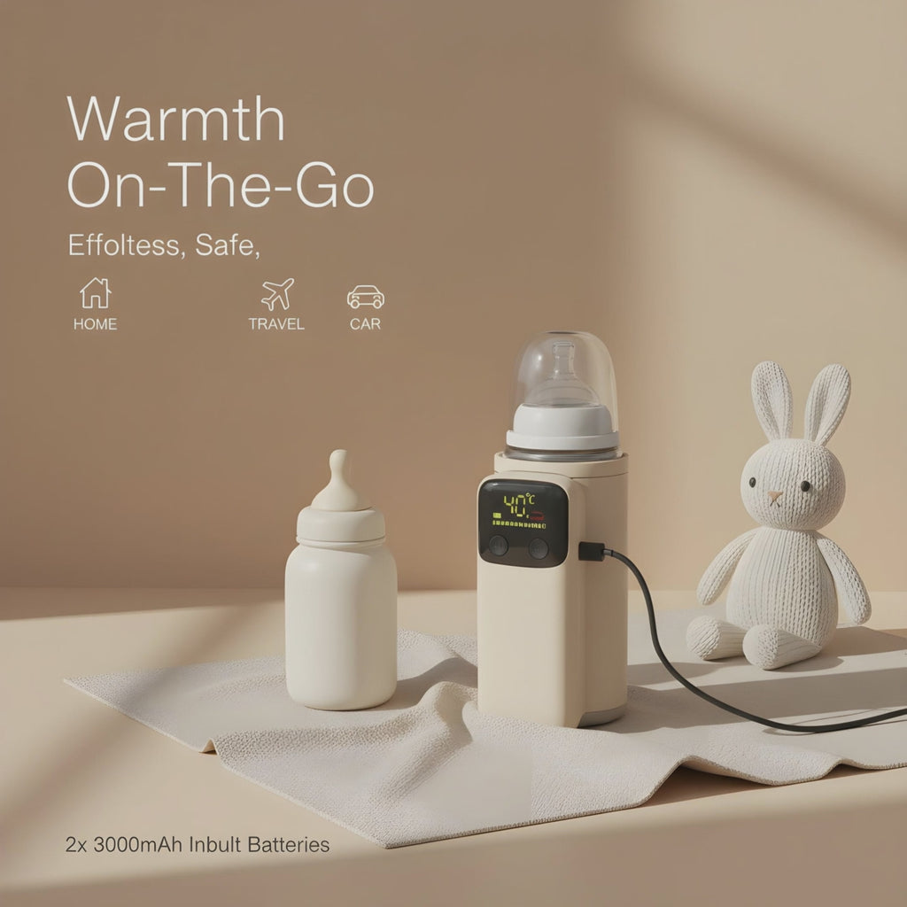 🍼 Kindra WarmGo™ – Portable Bottle Warmer (6 Heating Levels)